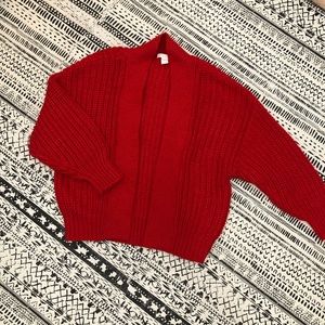 Chunky red knit sweater